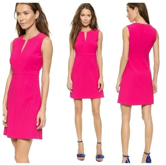 Diane Von Furstenberg Dresses & Skirts - Diane Von Furstenberg Pink Dress 2 Banded Caftan Fleur Sleeveless Mini XS V Neck